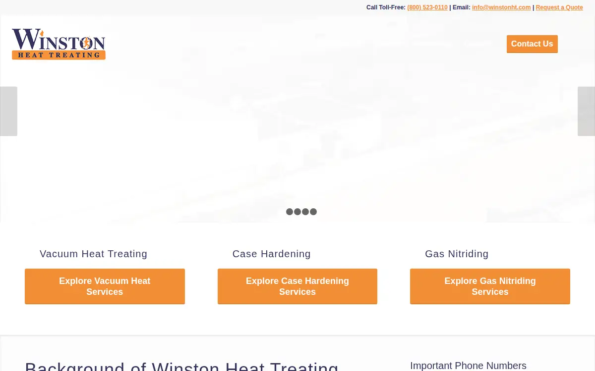 Homepage of Winston Heat Treating, INC.