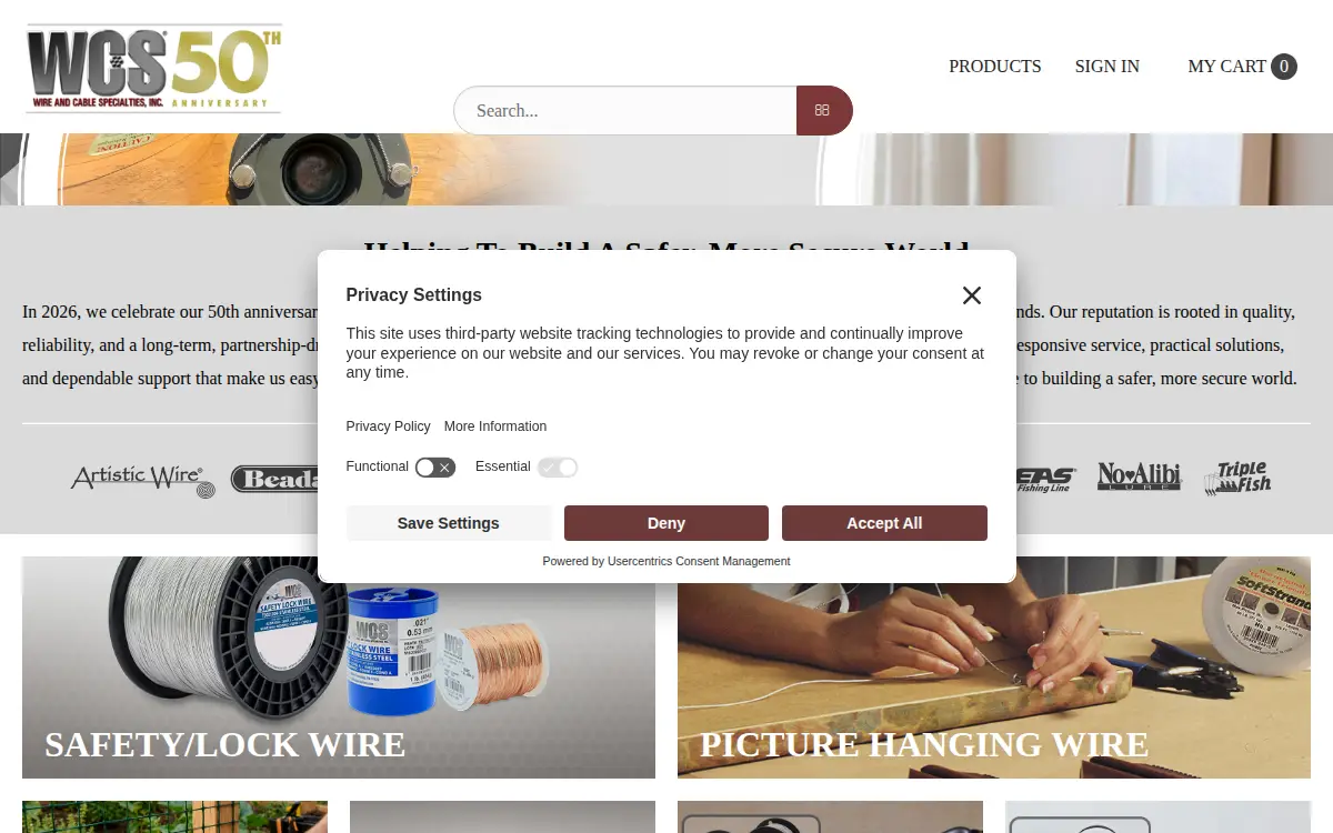 Homepage of Wire and Cable Specialties, INC.