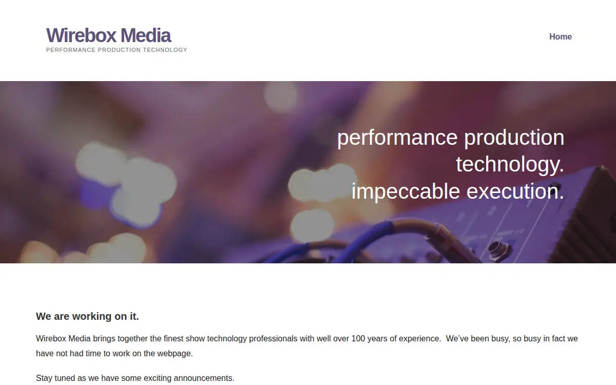 Homepage of Wirebox Media, LLC