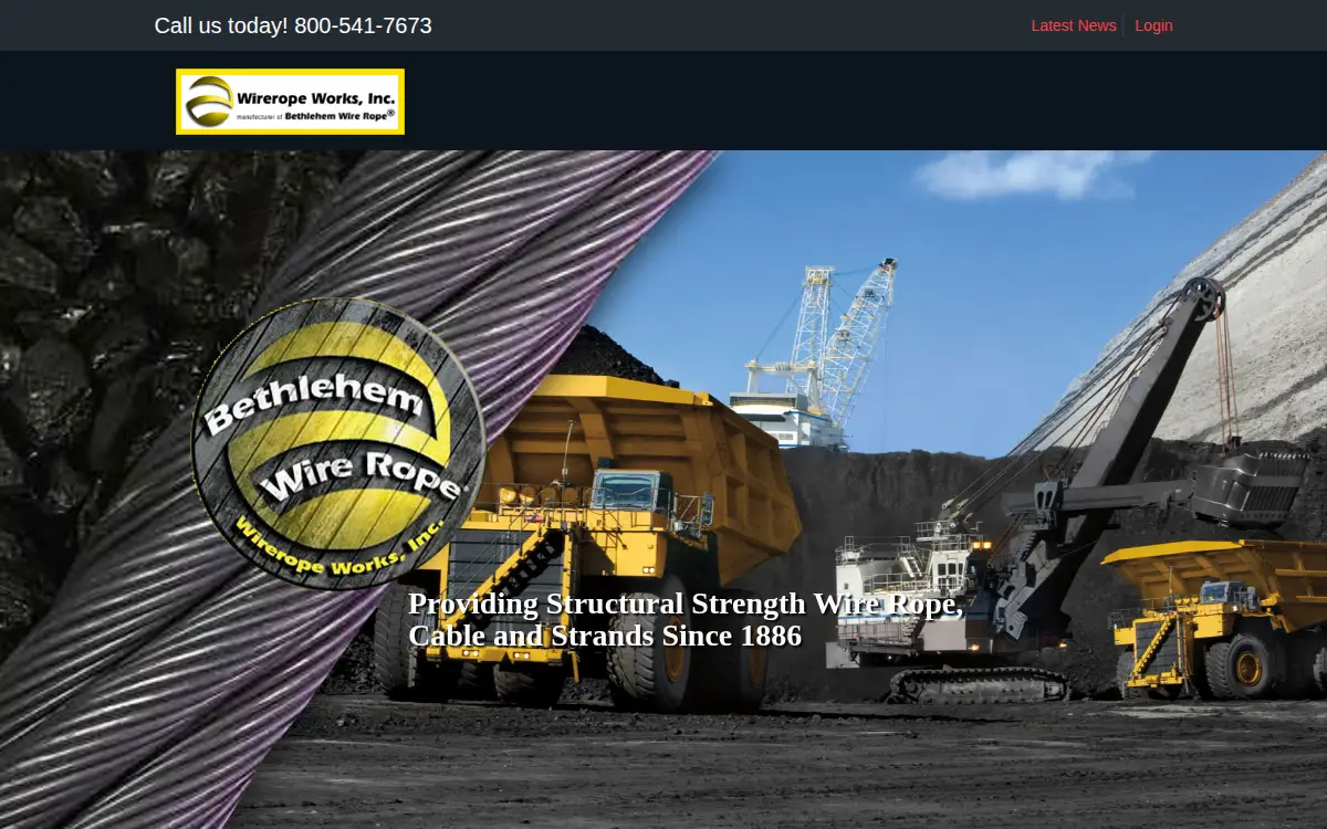 Homepage of Wirerope Works, INC.