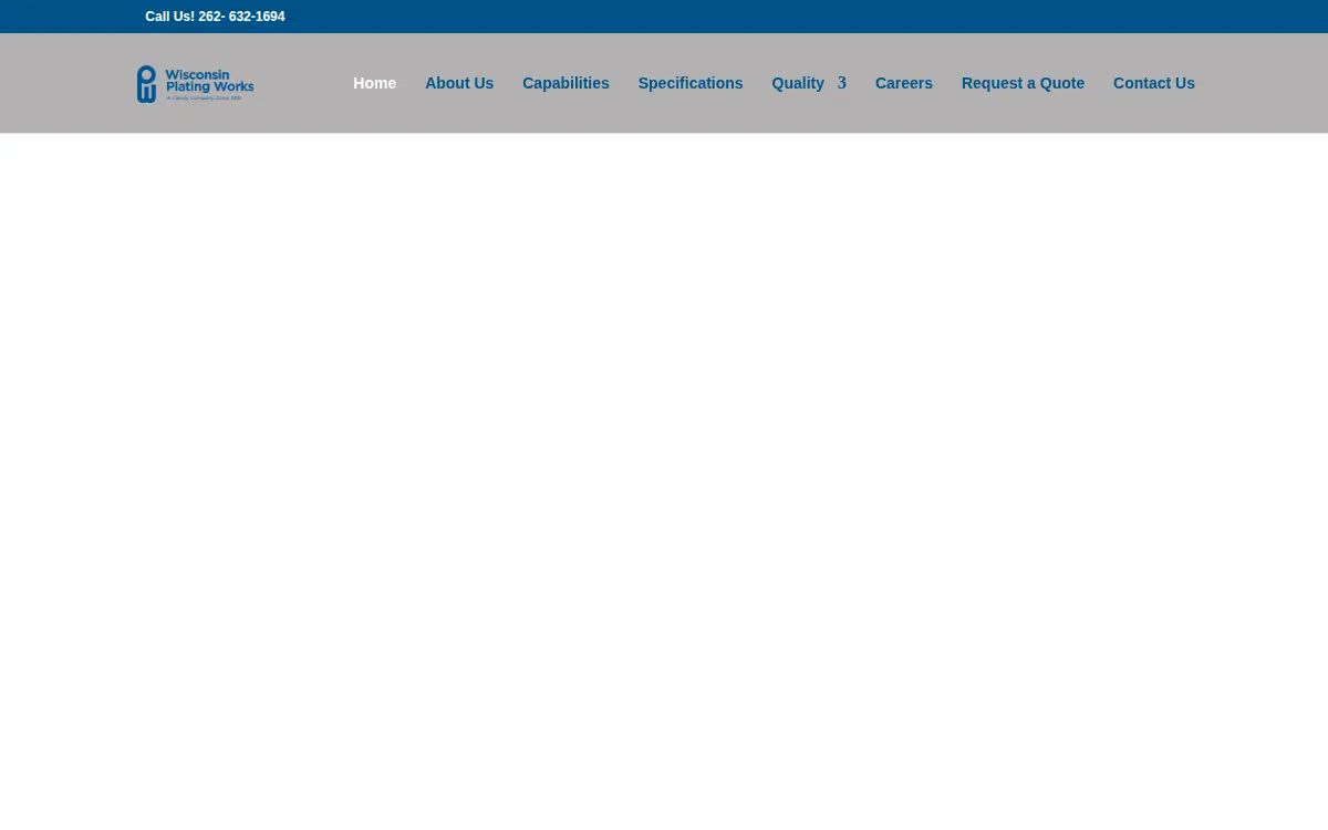 Homepage of Wisconsin Plating Works of Racine, INC