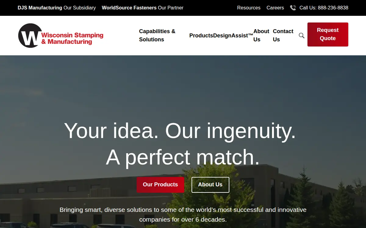 Homepage of Wisconsin Stamping & Manufacturing, LLC