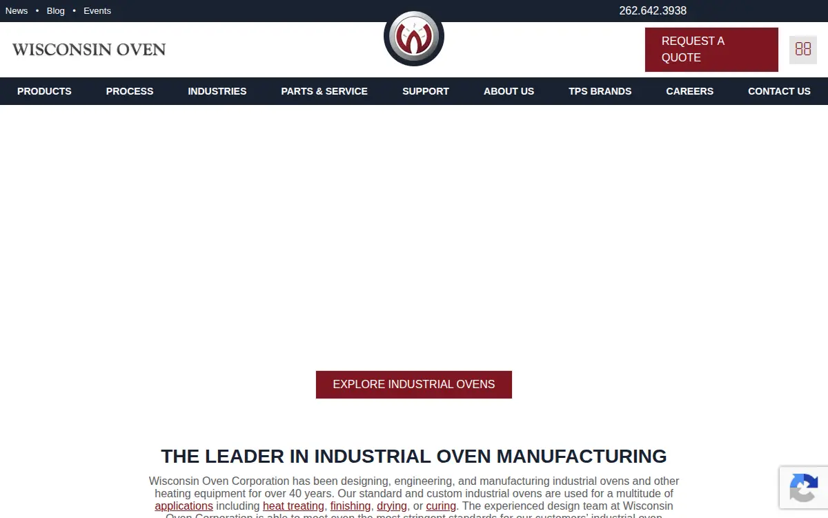 Homepage of Wisconsin Oven CORP