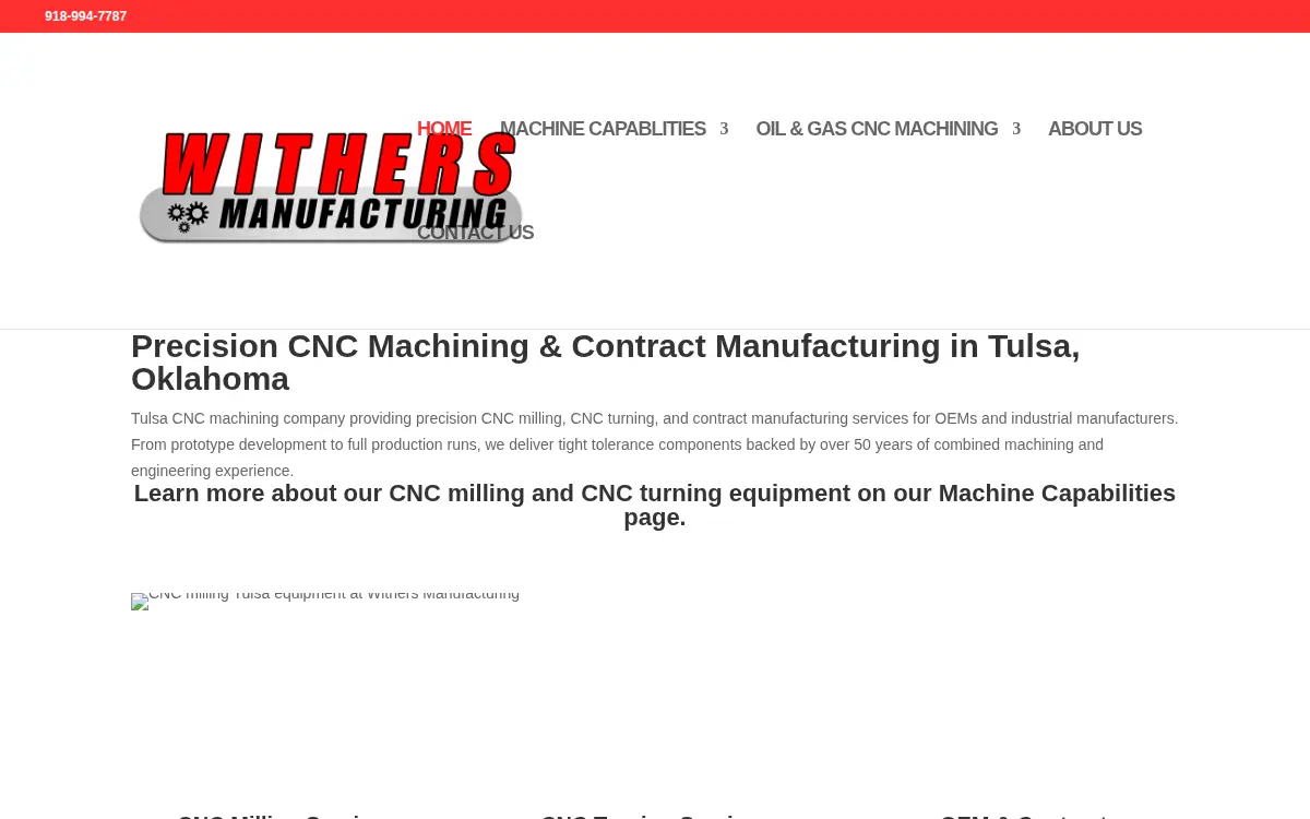 Homepage of Withers Manufacturing, INC