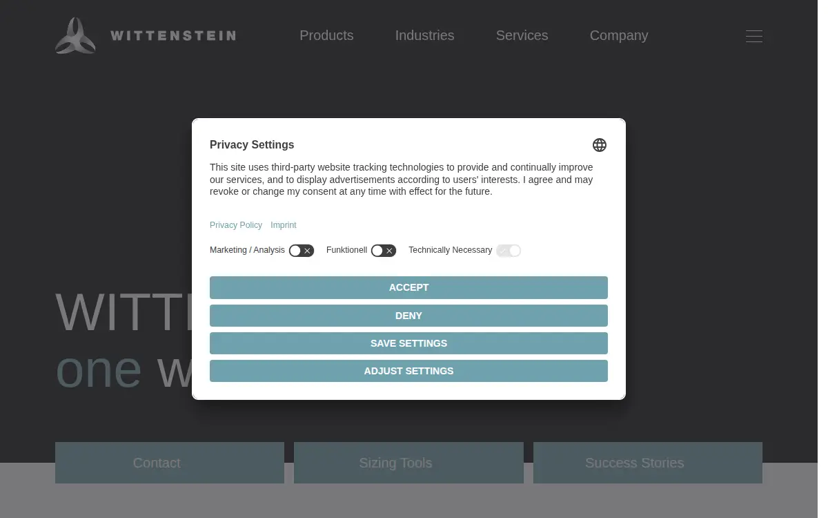 Homepage of Wittenstein Motion Control, INC.
