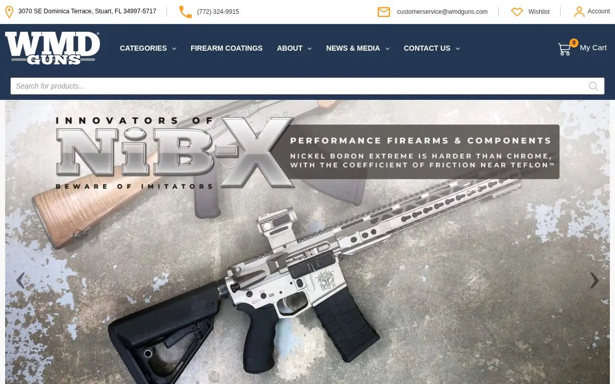 Homepage of Wmd Guns LLC