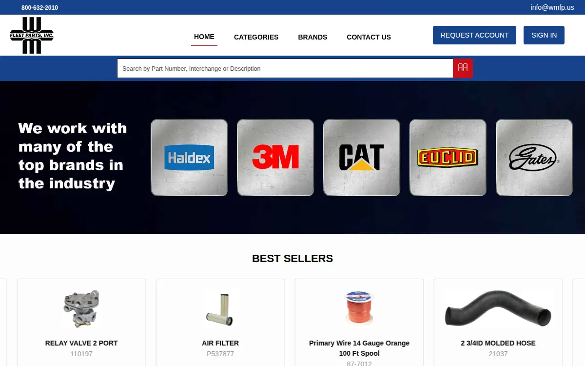 Homepage of Western Michigan Fleet Parts INC