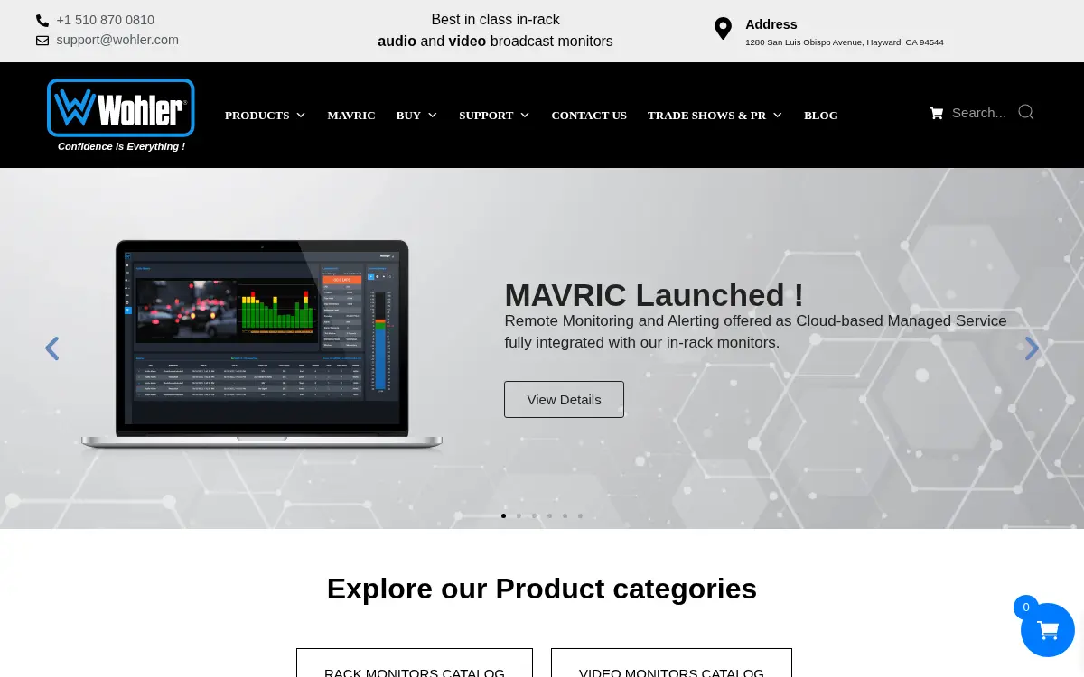 Homepage of Wohler Technologies, INC.