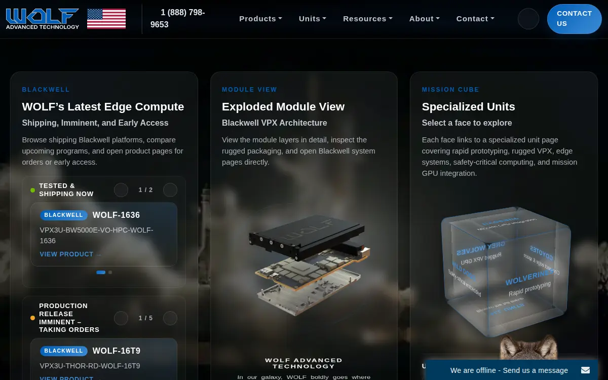 Homepage of Wolf Advanced Technology Usa, INC.