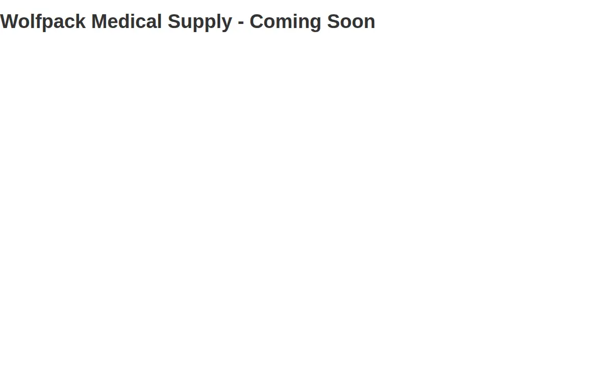 Homepage of Wolfpack Medical Supply LLC