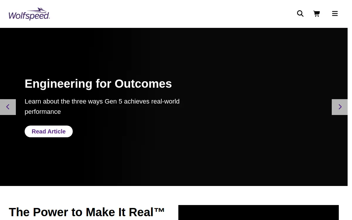 Homepage of Wolfspeed INC