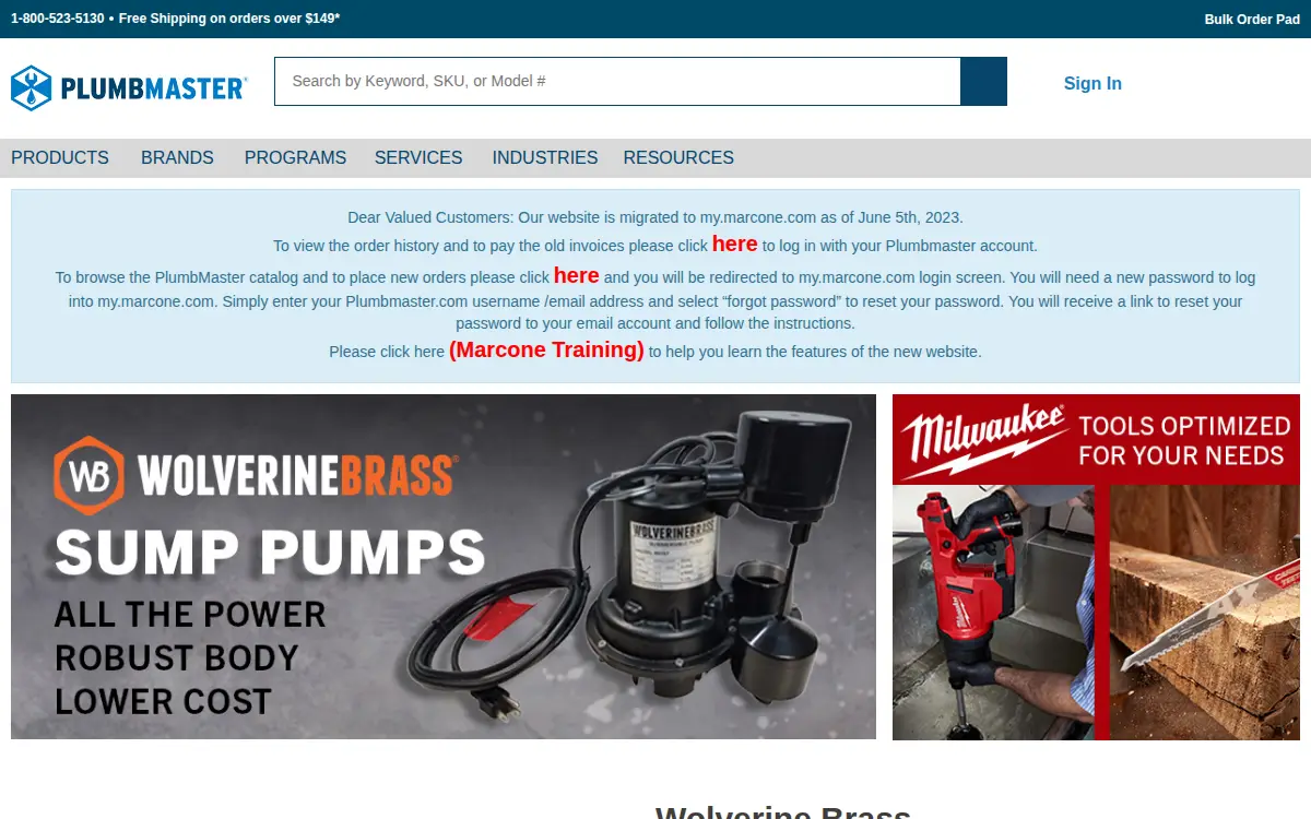Homepage of Wolverine Brass, INC.