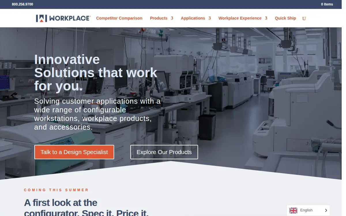 Homepage of Workplace Modular Systems, LLC