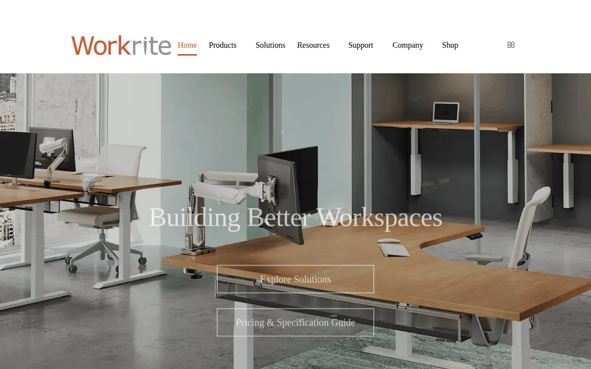 Homepage of Workrite Ergonomics LLC