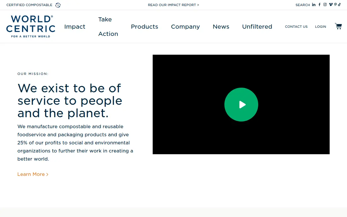 Homepage of World Centric