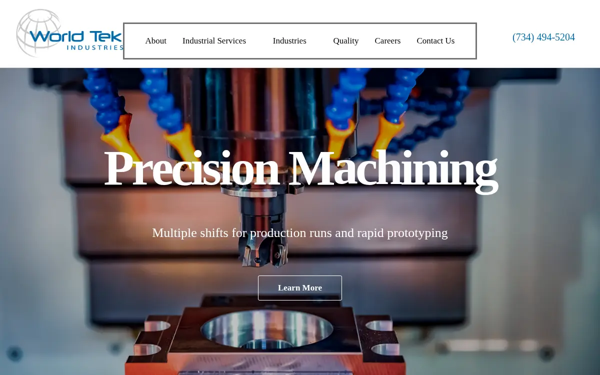 Homepage of Worldtek Industries, LLC