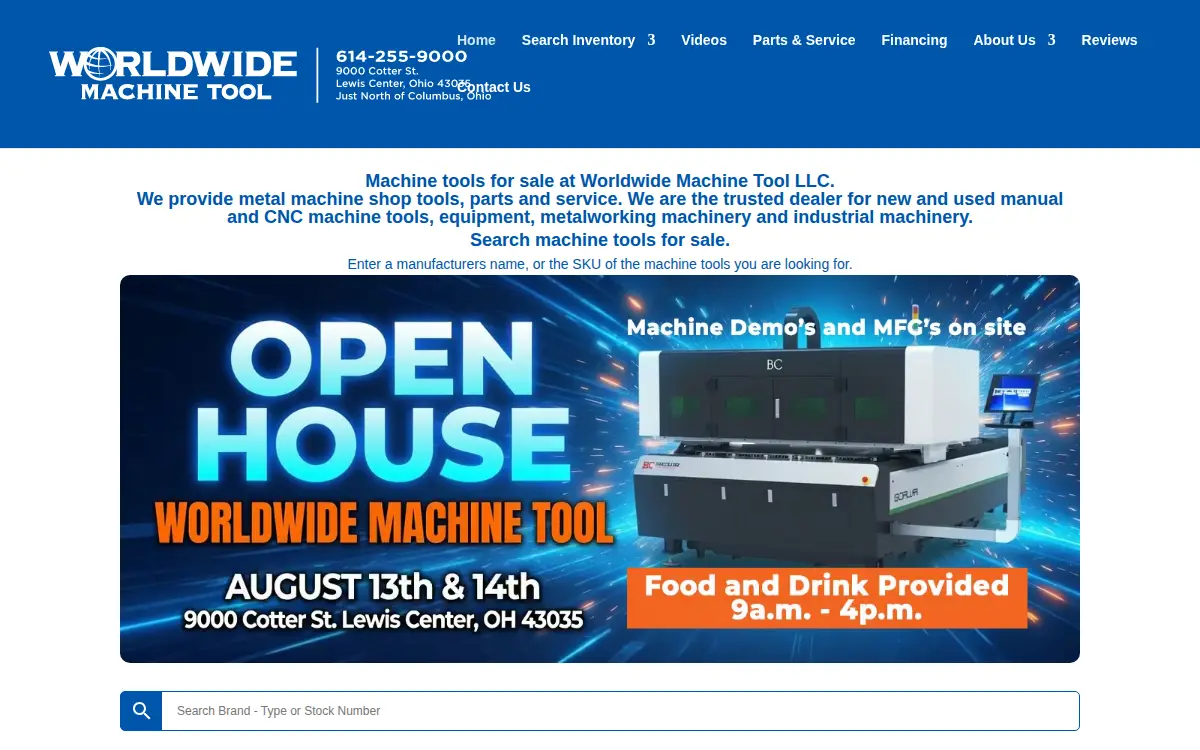 Homepage of Worldwide Machine Tool LLC