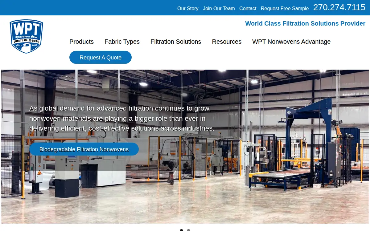 Homepage of Wpt Corporation