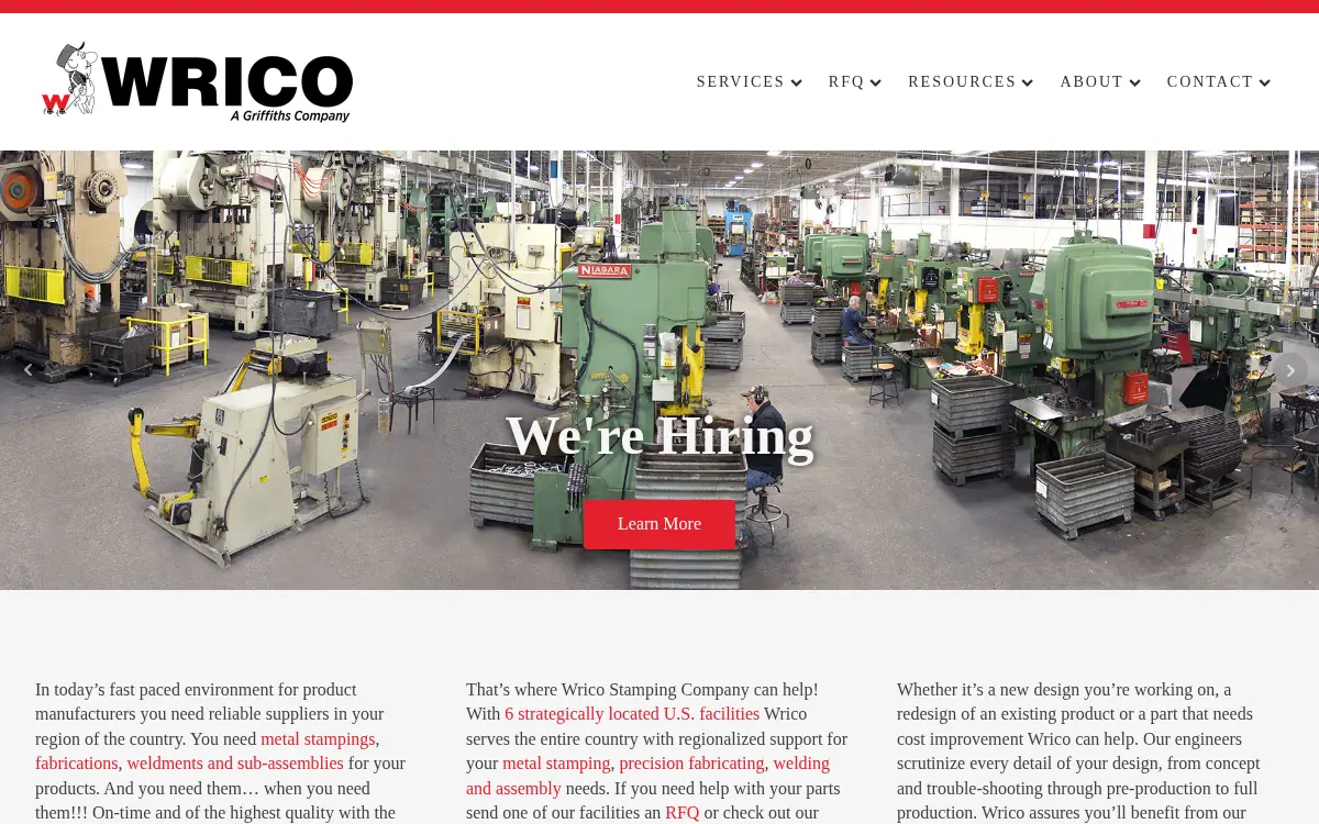 Homepage of Griffiths Corporation
