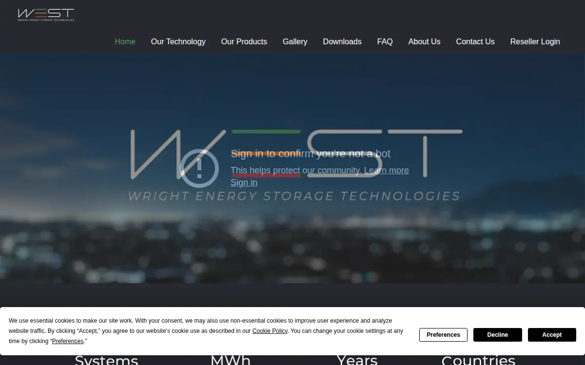 Homepage of Wright Energy Storage Technologies, INC.
