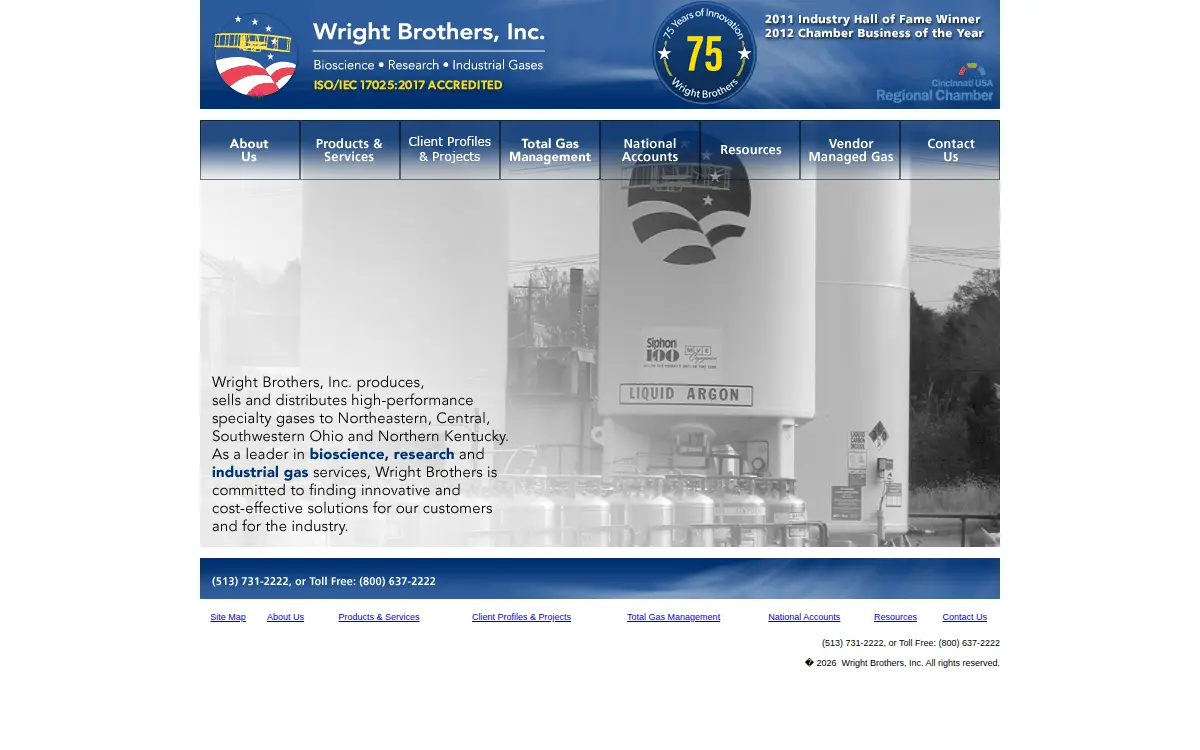Homepage of Wright Brothers, INC.