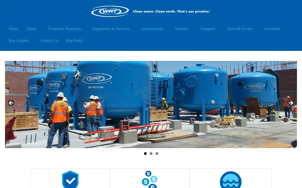 Homepage of Water Remediation Technology LLC