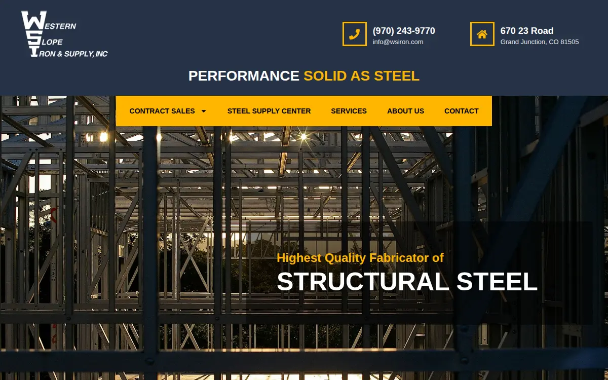 Homepage of Western Slope Iron & Supply, INC.