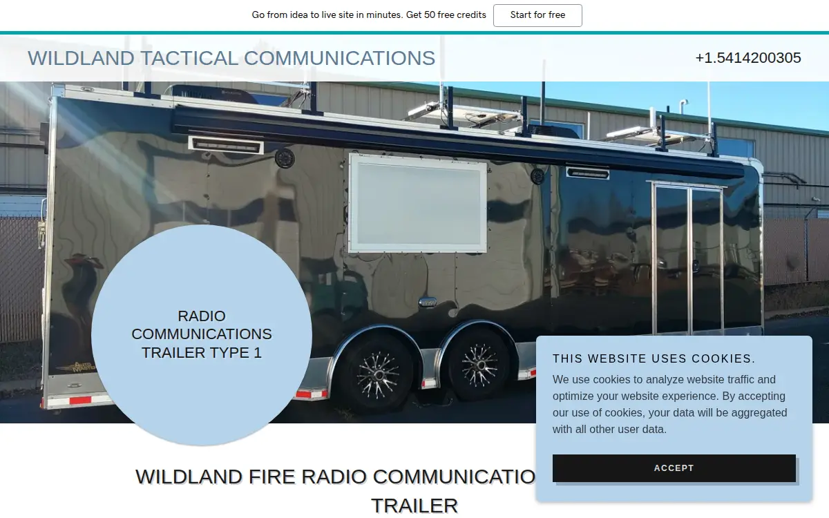 Homepage of Wildland Tactical Communications LLC