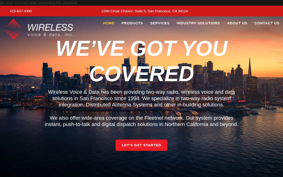 Homepage of Wireless Voice & Data, INC.