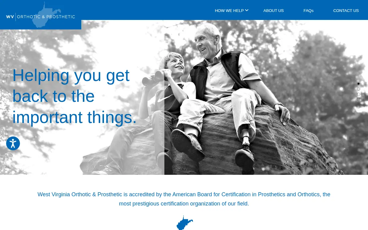 Homepage of Wva Orthotic & Prosthetic Center, INC.