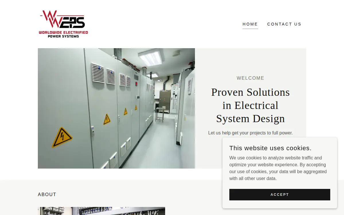 Homepage of Worldwide Electrified Power Systems, LLC