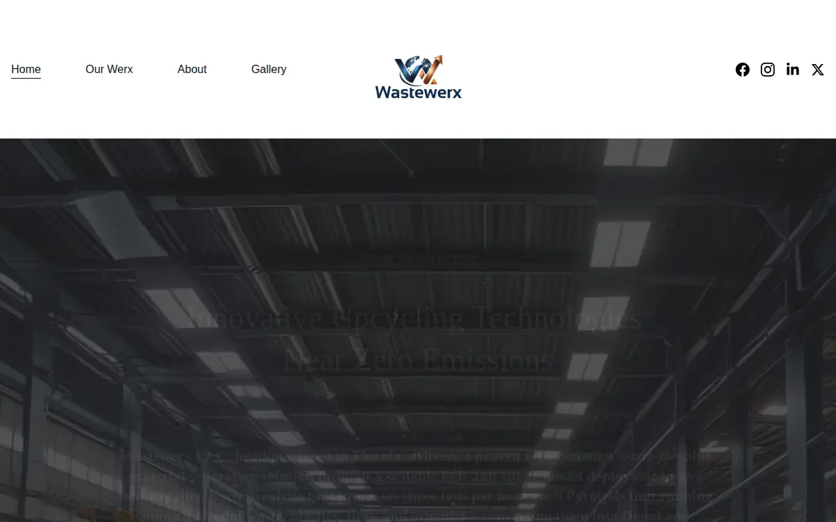 Homepage of Wastewerx LLC