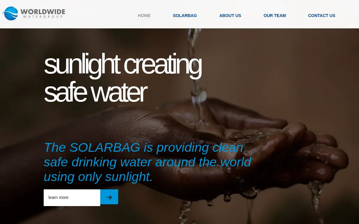 Homepage of Worldwide Water, LLC