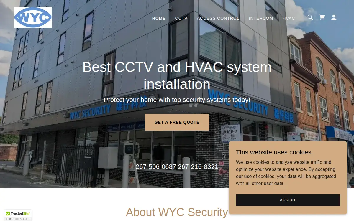 Homepage of Wyc Security Technology INC.