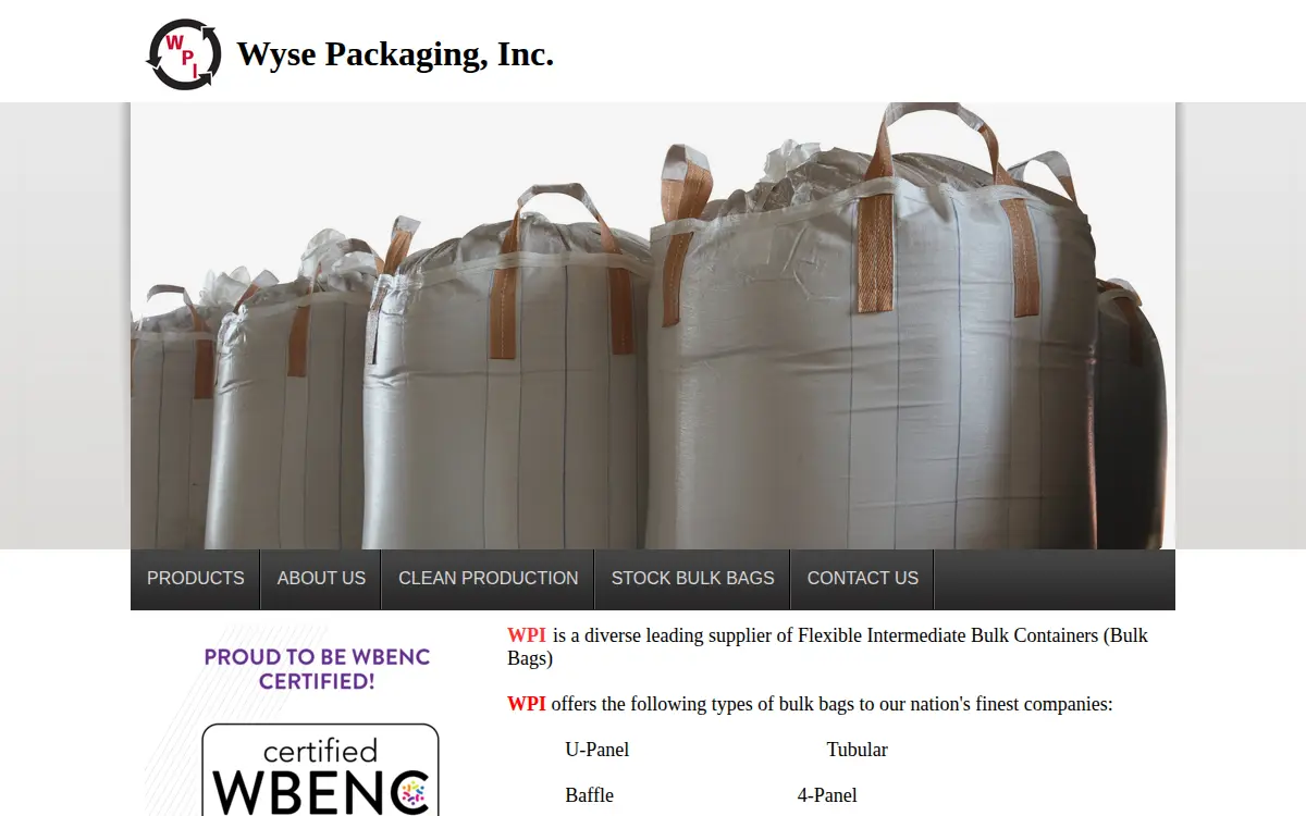 Homepage of Wyse Packaging, INC.