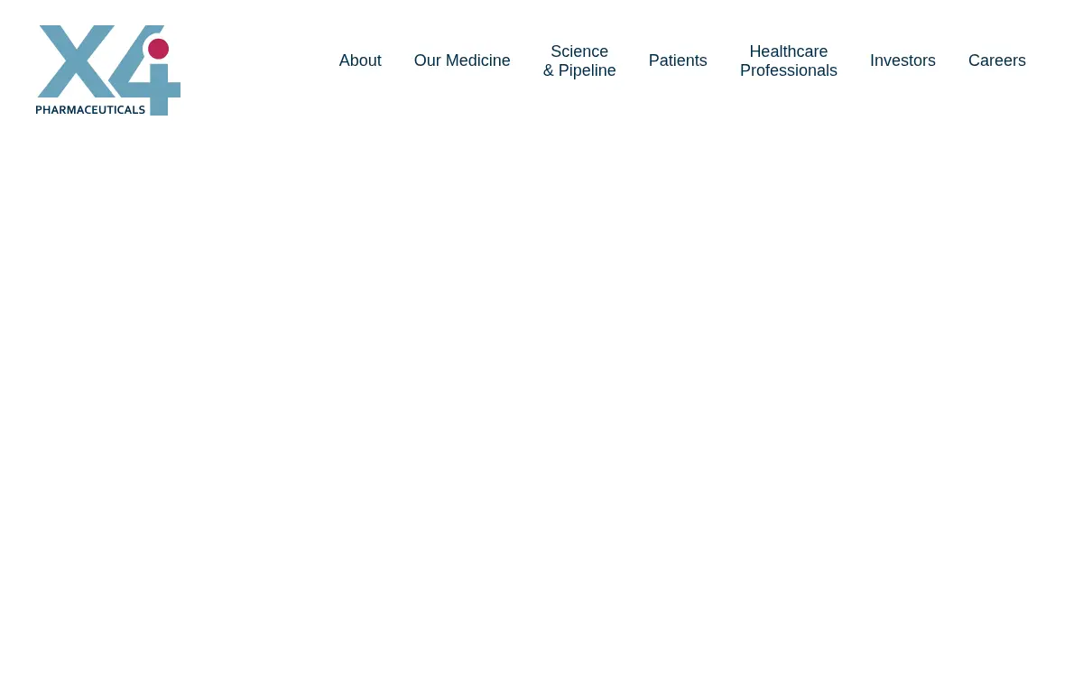 Homepage of X4 Pharmaceuticals INC