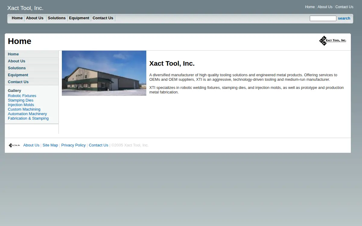 Homepage of Xact Tool, INC.