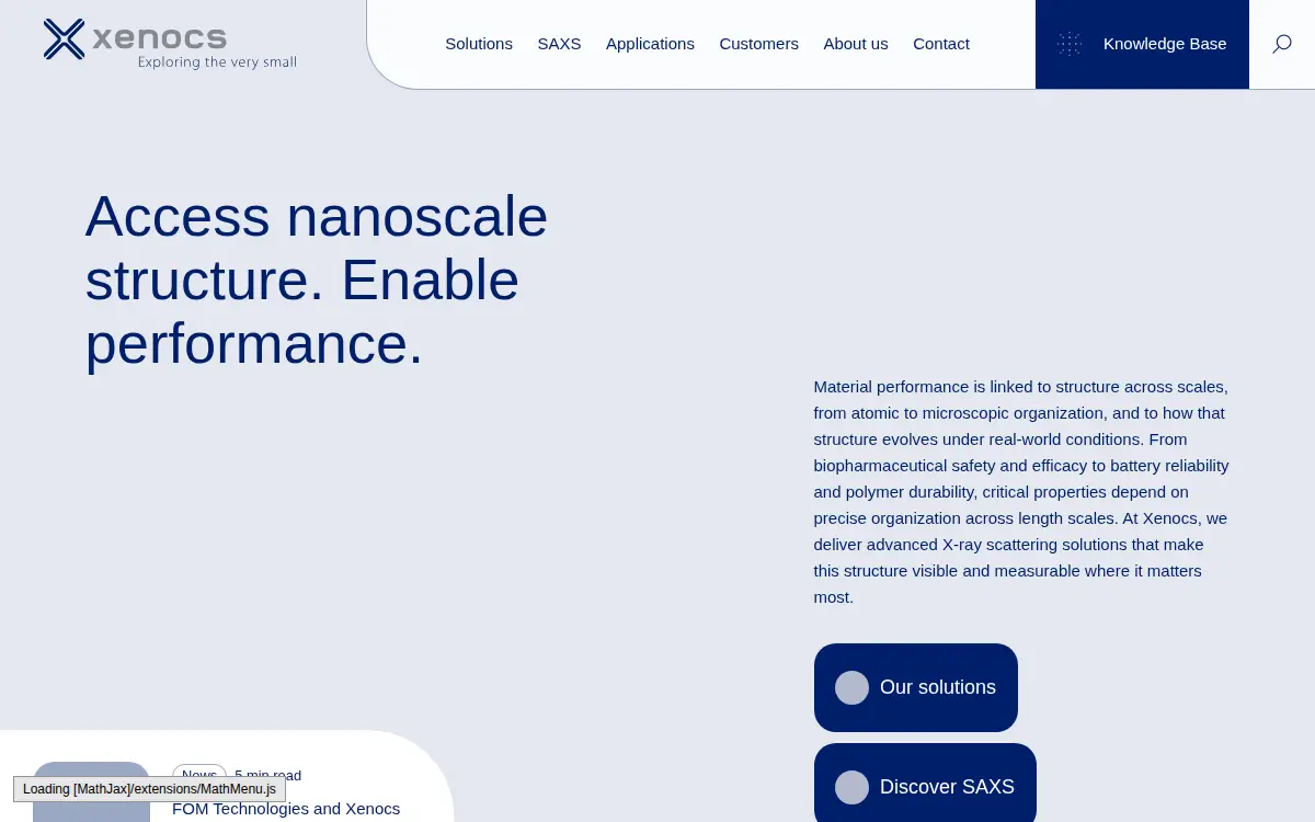 Homepage of Xenocs INC.