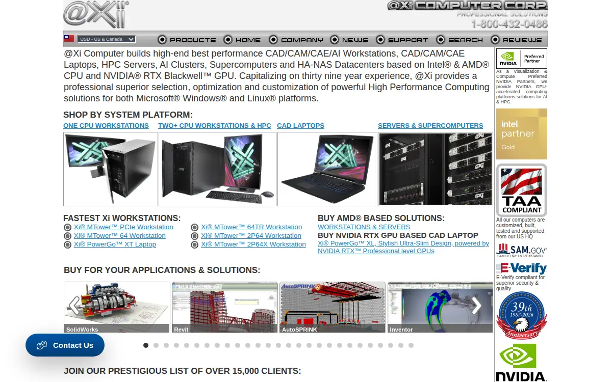 Homepage of @ Xi Computer Corporation
