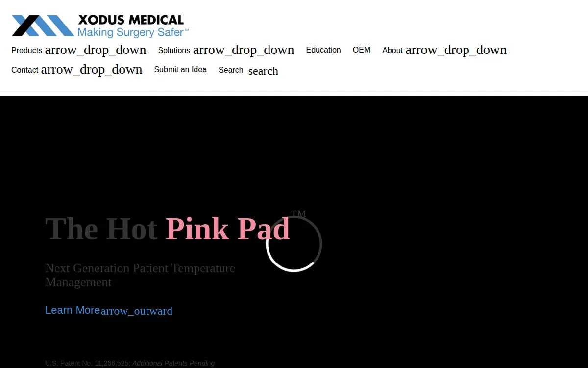 Homepage of Xodus Medical, INC.