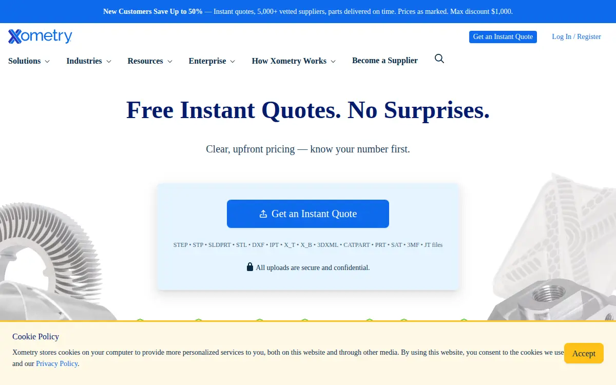 Homepage of Xometry, INC.