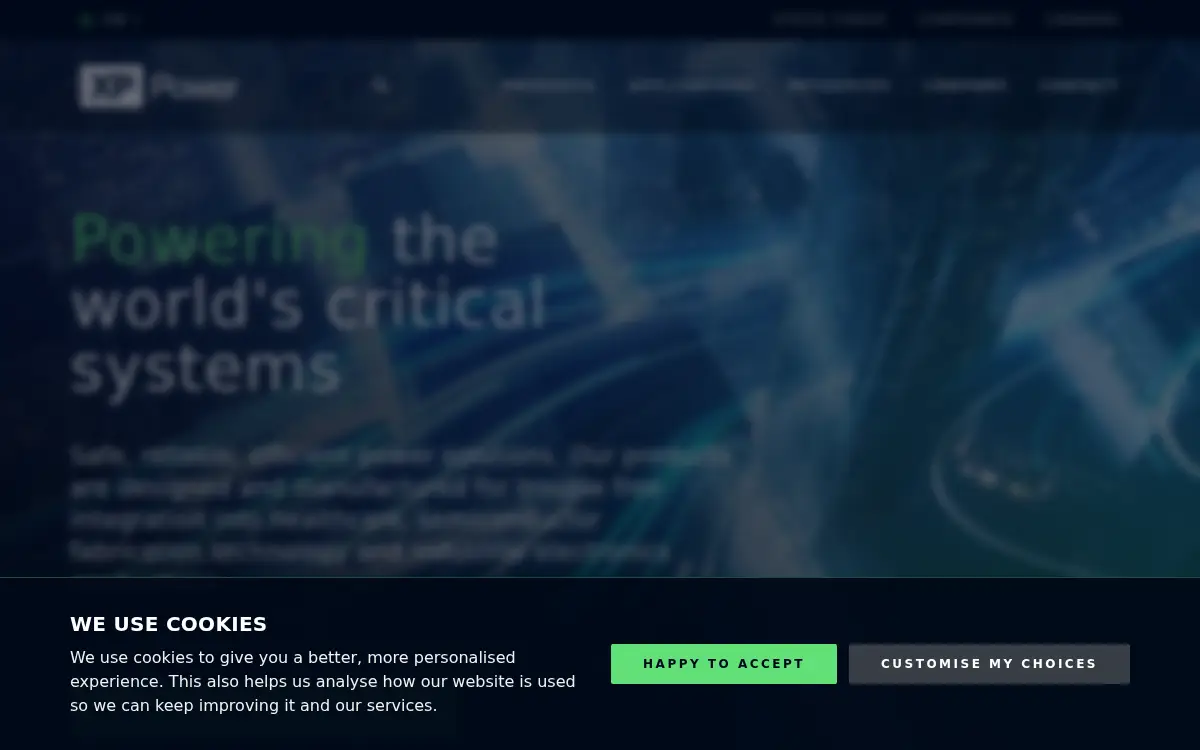 Homepage of Xp Power LLC