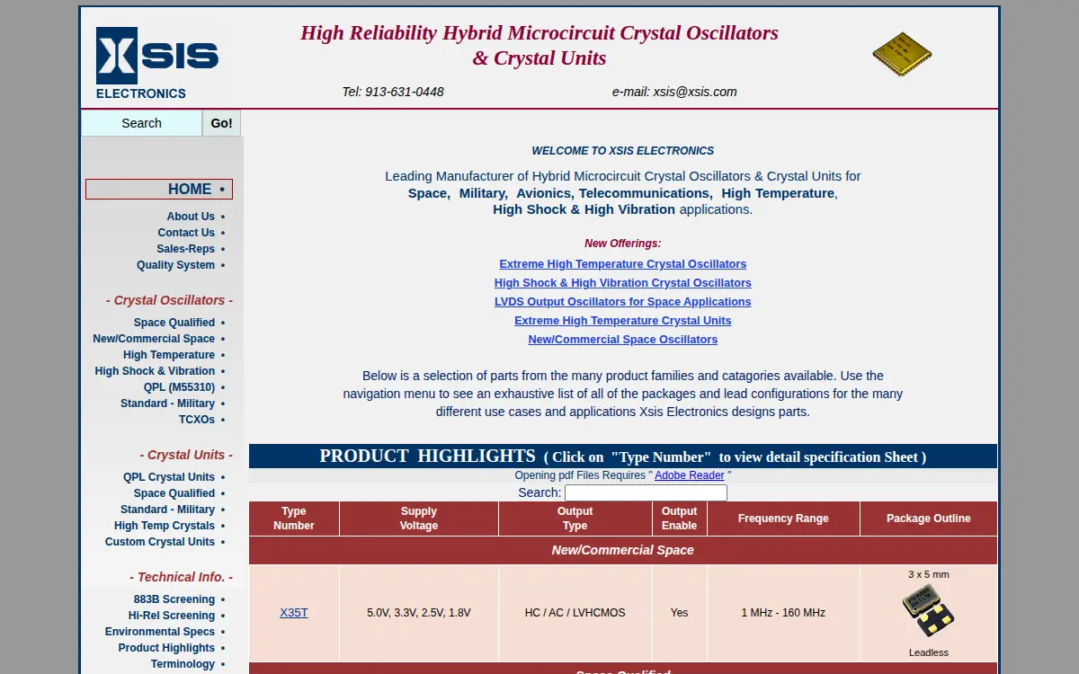 Homepage of Xsis Electronics INC