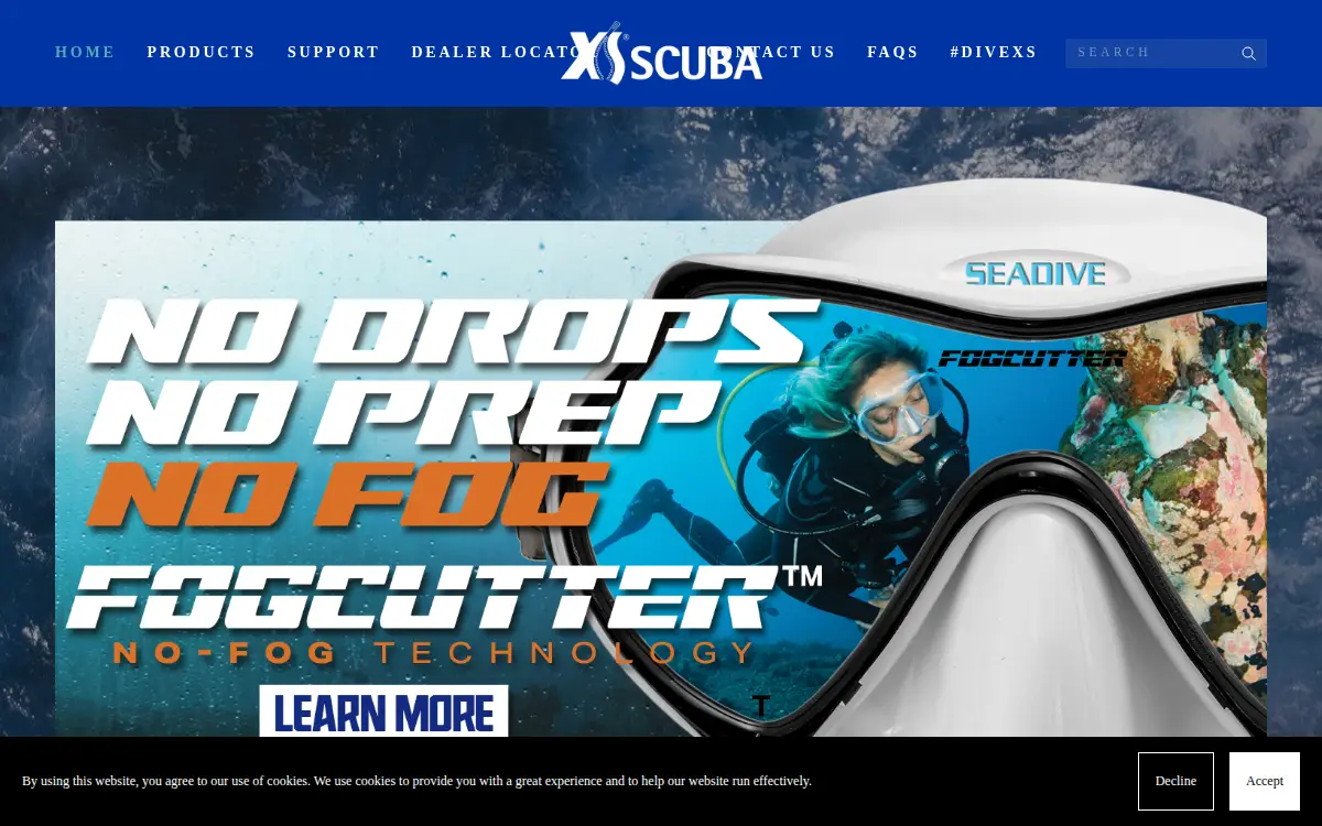Homepage of Xs Scuba, INC