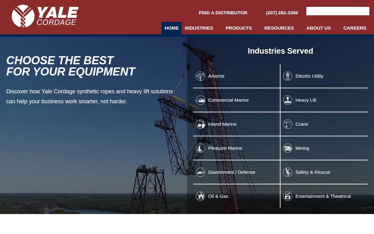 Homepage of Yale Cordage INC