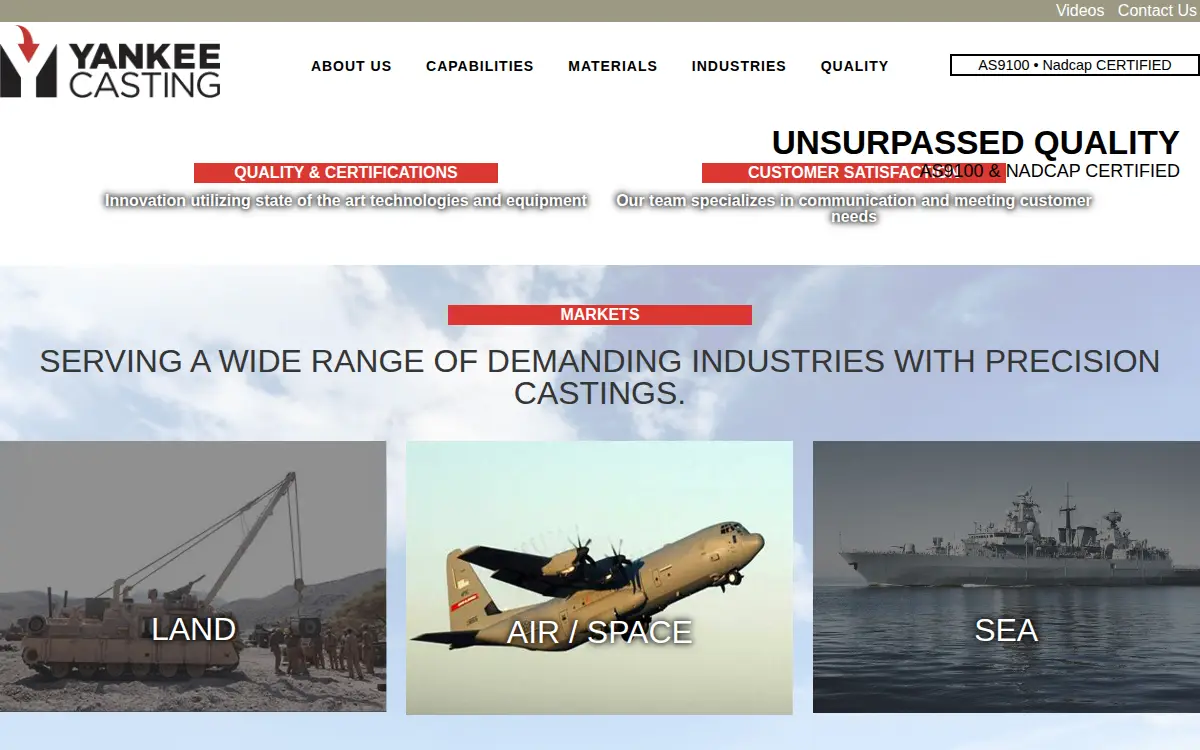Homepage of Yankee Casting Co, INC