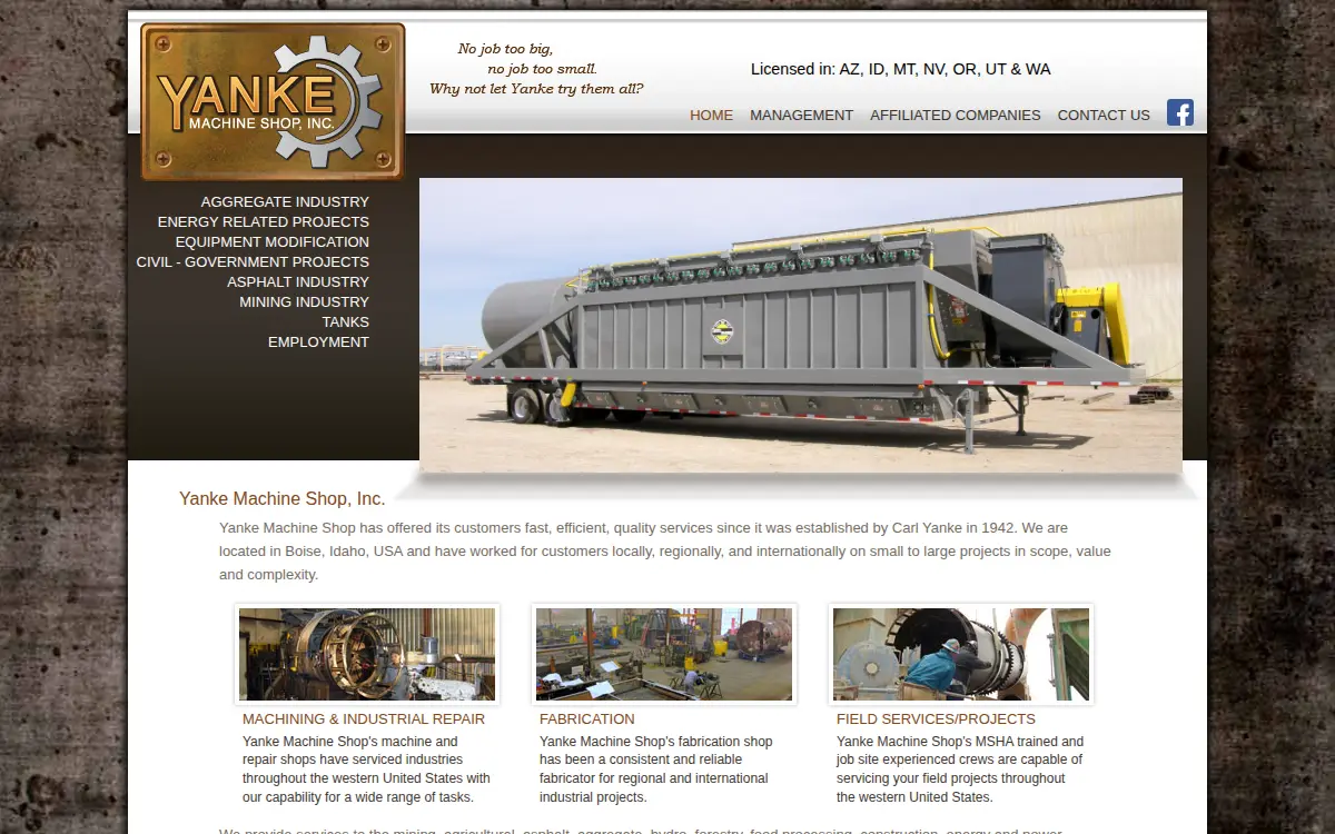 Homepage of Yanke Machine Shop INC