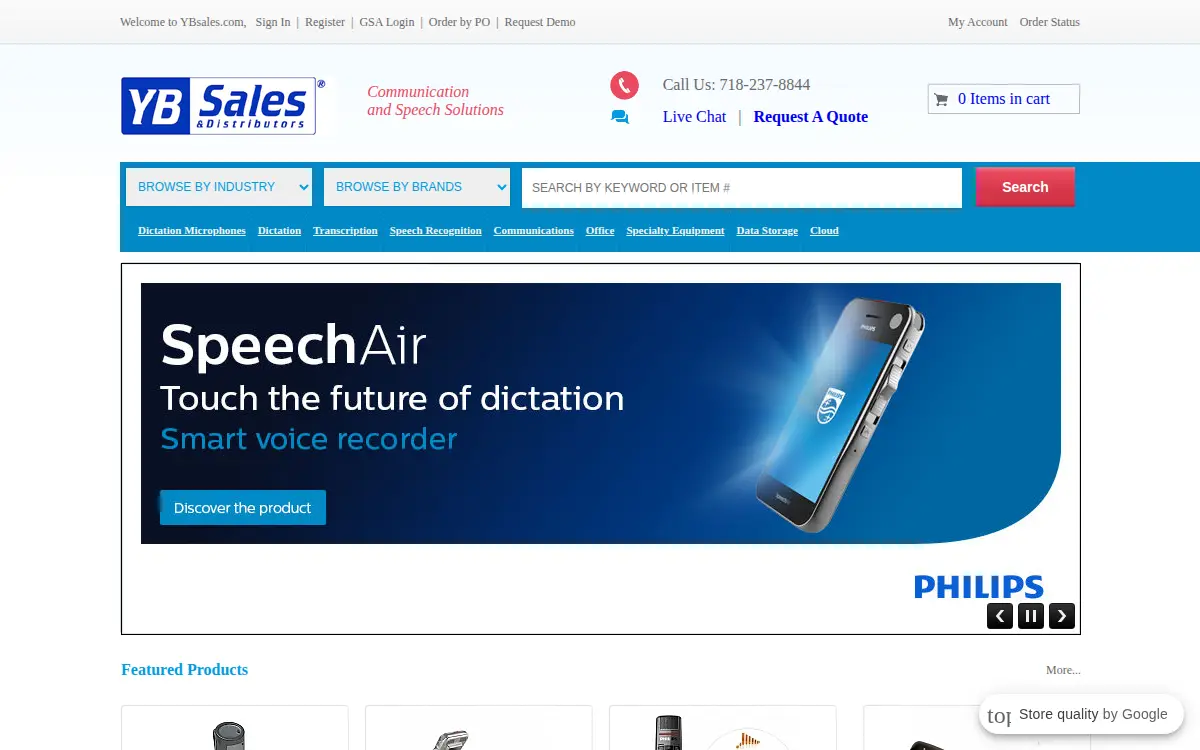 Homepage of Yb Sales & Distributors INC