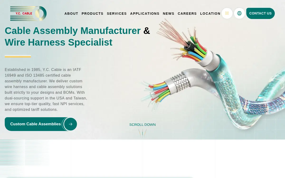 Homepage of Yc Cable USA INC