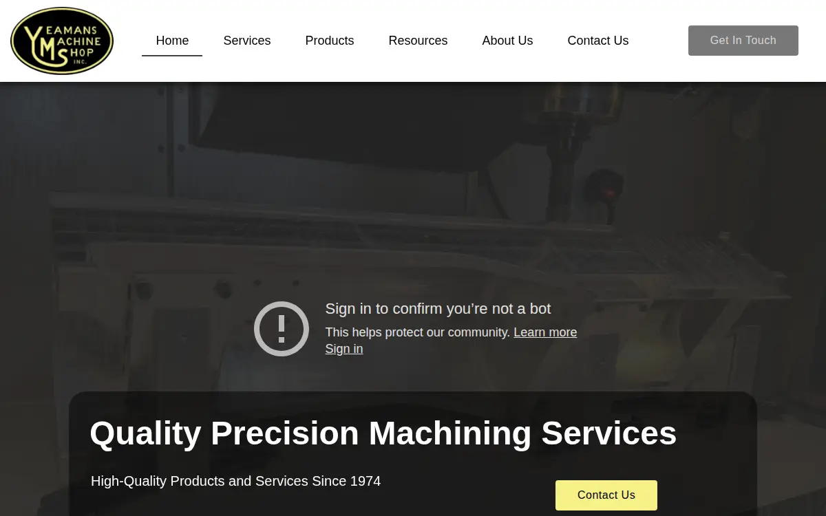 Homepage of Yeamans Machine Shop, INC.
